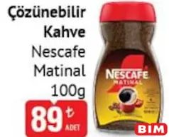 NESCAFE MATİNAL ÇÖZÜNEBLİR KAHVE 100 G